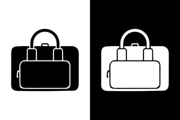 Black Briefcase Vector Icon. Business Bag, Luggage, and Portfolio Silhouette Design