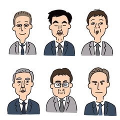 キャラクターイラスト6点セット会社員男性その2