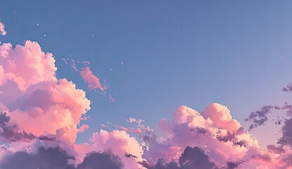 Pastel clouds painted sky
