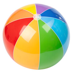 Colorful beach ball isolated on transparent background