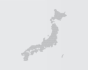 Japan Map Dotted Line Pattern