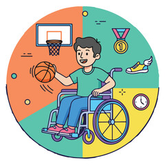 International Day of People With Disability Concept, Disability People Illustration