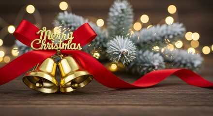 Christmas bells with ribbon