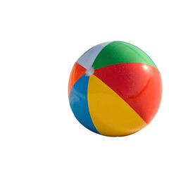 Colorful beach ball isolated on transparent background