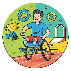 International Day of People With Disability Concept, Disability People Illustration