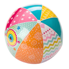 Colorful beach ball isolated on transparent background