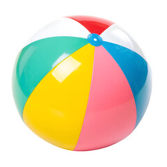 Colorful beach ball isolated on transparent background