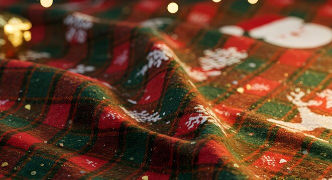 Christmas knitted fabric texture