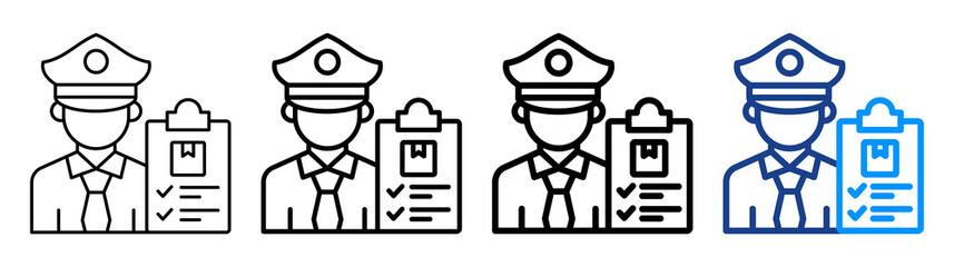 Customs Clearance Icon Different Style Outline Collection Set