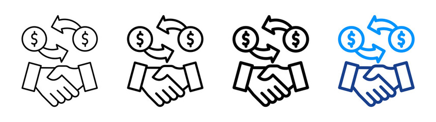 Fair Trade Icon Different Style Outline Collection Set