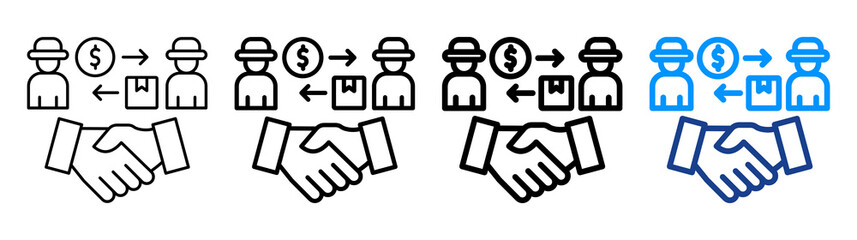 Direct Trade Icon Different Style Outline Collection Set