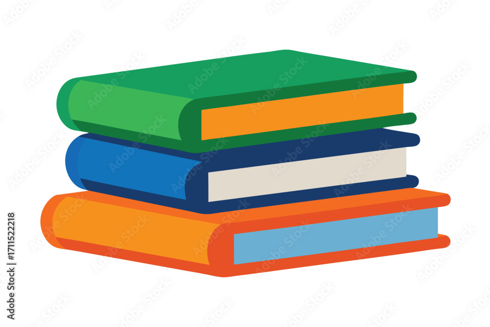 Poster colorful stack of books resting on a flat surface in a cozy reading environment