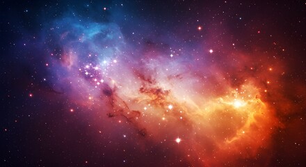 Colorful nebula in space