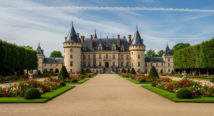 Fototapeta premium Grand european castle exterior
