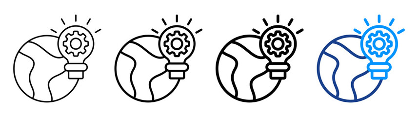 Global Innovation Icon Different Style Outline Collection Set