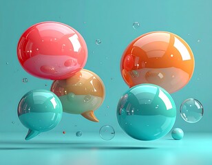 Colorful glossy spheres and bubbles