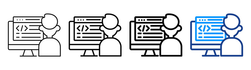 Programming Icon Different Style Outline Collection Set