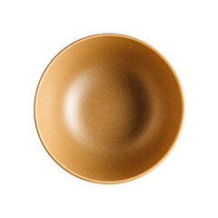 Empty light brown bowl, top view