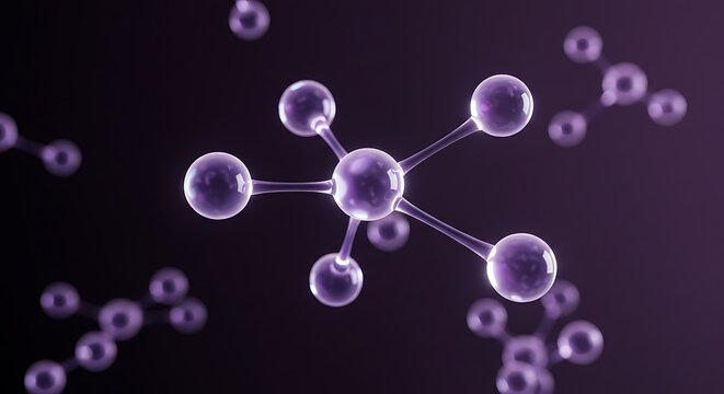 Molecular Structure: Purple Spheres & Connections