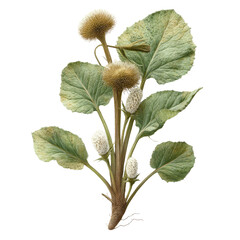 Light-green plant with fuzzy flower heads