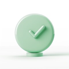 A glossy mint green checkmark icon symbolizing approval or confirmation.