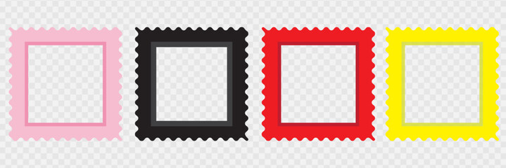 Scallop frame border icon. Pink and black, red, yellow decorative frames with scalloped edges, ideal for scrapbooking, design projects,greeting card,  invitations, or creative template. 
