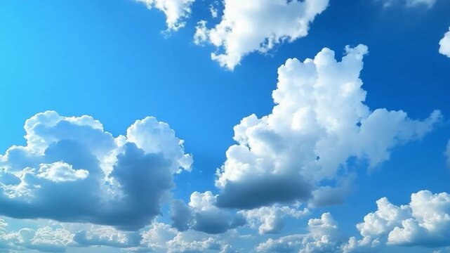 Heavenly Canvas: A vivid display of nature's artistry, clouds dance gracefully across a cerulean sky, creating a scene of serenity and boundless freedom.
