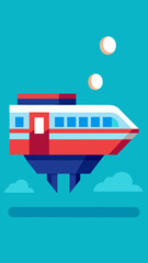 Flat Design Futuristic Floating Train Background