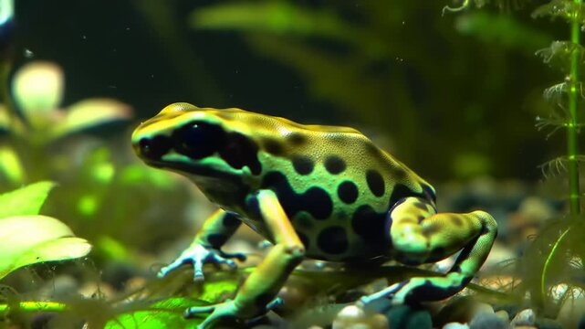 Poison dart frogs in aquarium