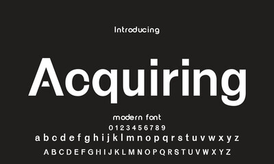 Modern Bold Font. Regular and Number Typography urban style alphabet fonts for fashion, sport, technology, digital, movie, logo design, vector illustration.