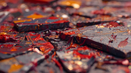 paint mixed with holographic streaks and layered chaotic motion