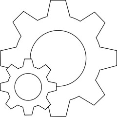 two gear icon on a white background
