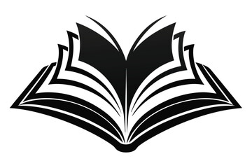 Open book design with intricate pages showcasing creativity and knowledge through simple elegance