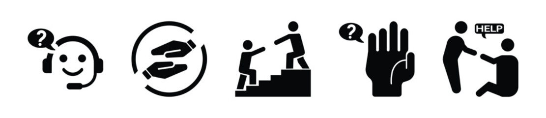 Help and support icon set 