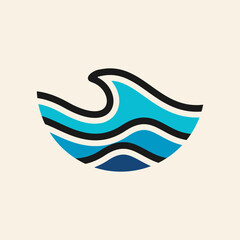 Sea waves logo icon. logo design Vector illustration. 