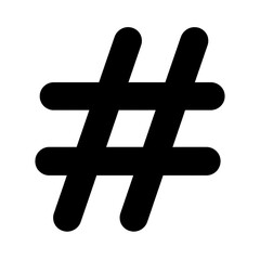 Obraz premium Hashtag Icon in Bold Black on White Background