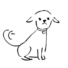 おすわりした犬