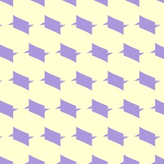 A simple seamless pattern of repeating horizontal purple banner or ribbon shapes on a soft yellow background, creating a charming geometric design