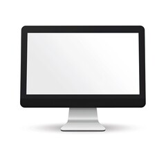 Fototapeta premium A minimalist illustration of a computer monitor with a blank screen. isolated on white background