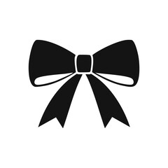Black silhouette of a bow tie on a white background