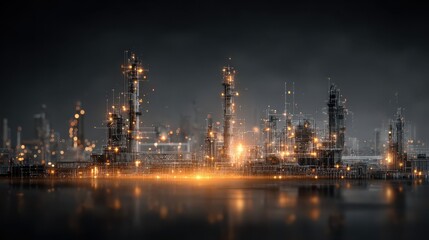 Fototapeta premium Digital Transformation Impacting the Industrial Landscape in Future