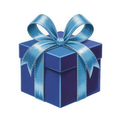 Obraz premium blue present gift ribbons isolated on white or transparent