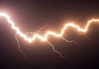 雷の光、夜空を彩る白熱的な閃光、ダイナミックな自然写真