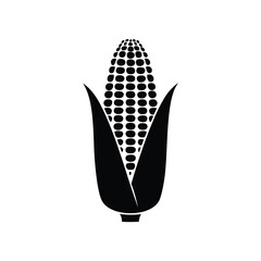 Black Silhouette of an Ear of Corn maize grain