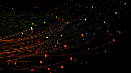 chaotic brush effects, neon dots, and prismatic distortion forming fluid randomness