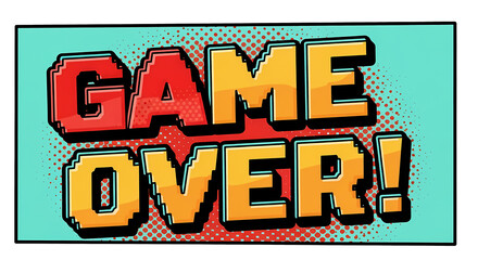 Vintage Style 'Game Over' Pixel Art Banner