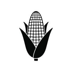 Corn Cob Silhouette Icon maize food