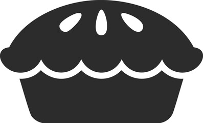 Dark Gray Silhouette of a Pie with Decorative Crust