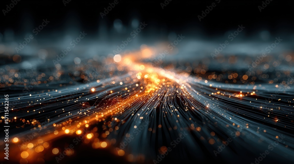 Wall mural abstract visualization of smart city infrastructure in dynamic flow