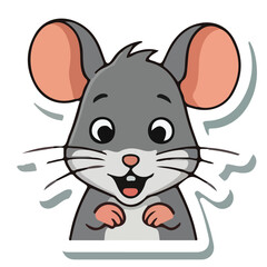 Cartoon Illustration of a Cute Mouse